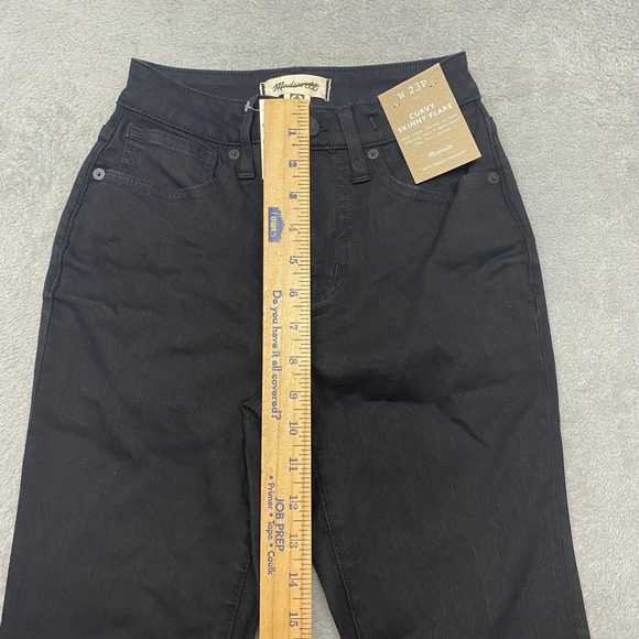 Madewell Jeans Womens 23 Petite Black Curvy Skinny Flare Denim High Rise NM920 - Picture 8 of 13